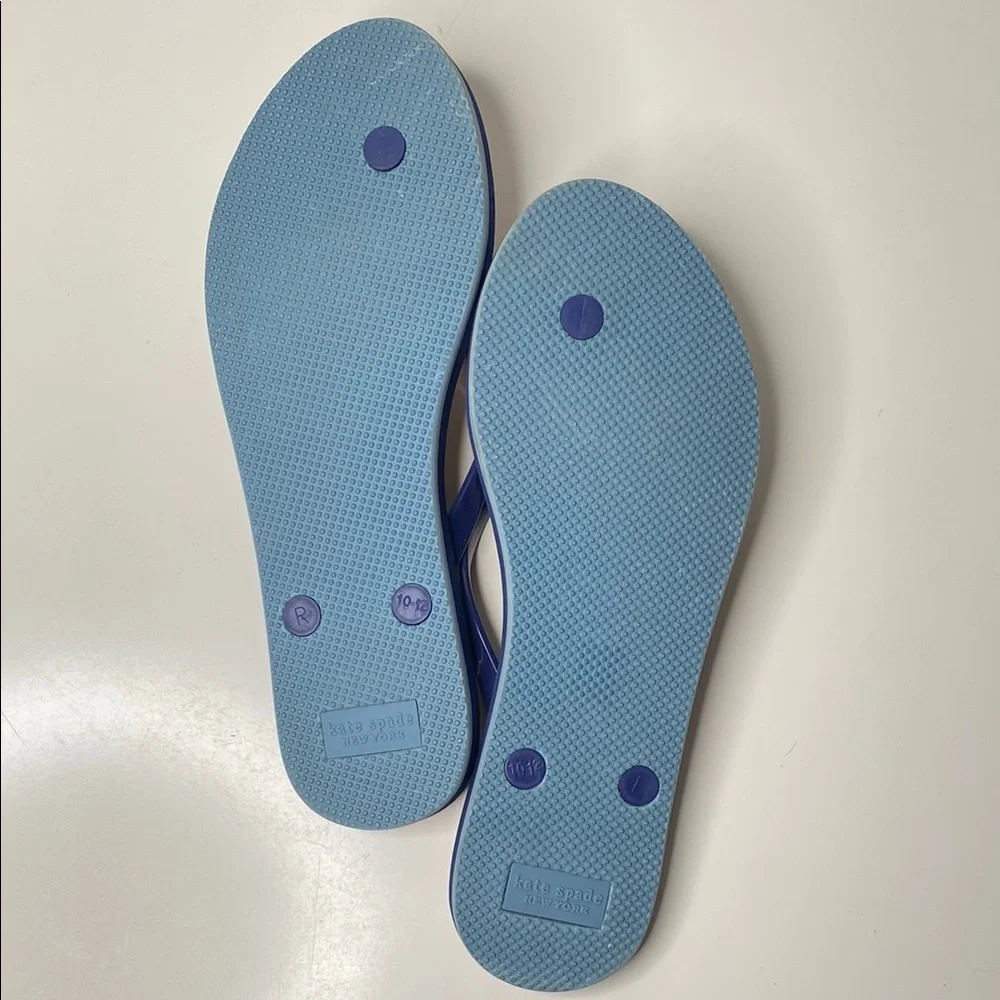 Kate Spade Flatbush Flip Flop Thong Sandals Blue/Pink Multicolor Striped Size 10